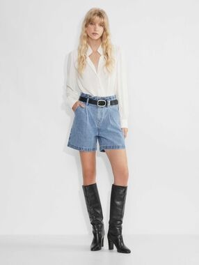 Aritzia Wilfred Light Blue Denim High-Rise Jean Shorts